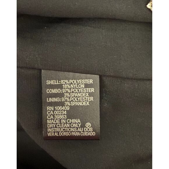 Tahari Arthur S. Levine 4P Petite Sleeveless Metallic Floral Dress Black & Silve - Picture 9 of 9